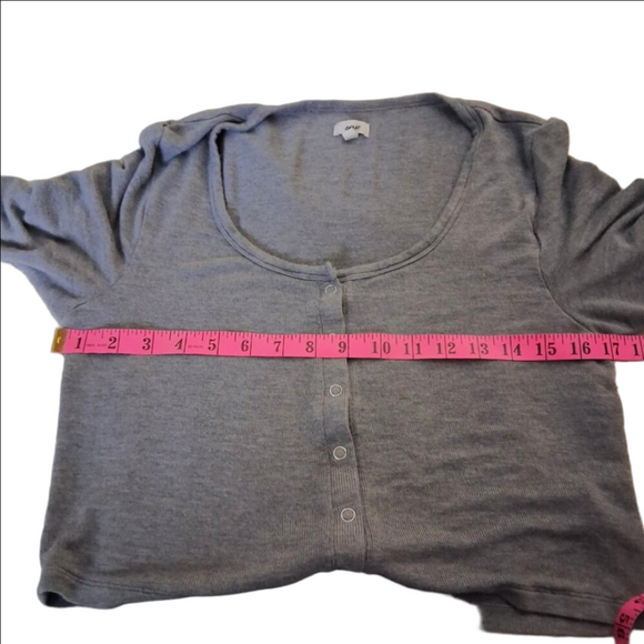 Aerie Women's Size Large Dark Heather Gray Let's Bounce Ribbed Cardigan - Picture 10 of 11